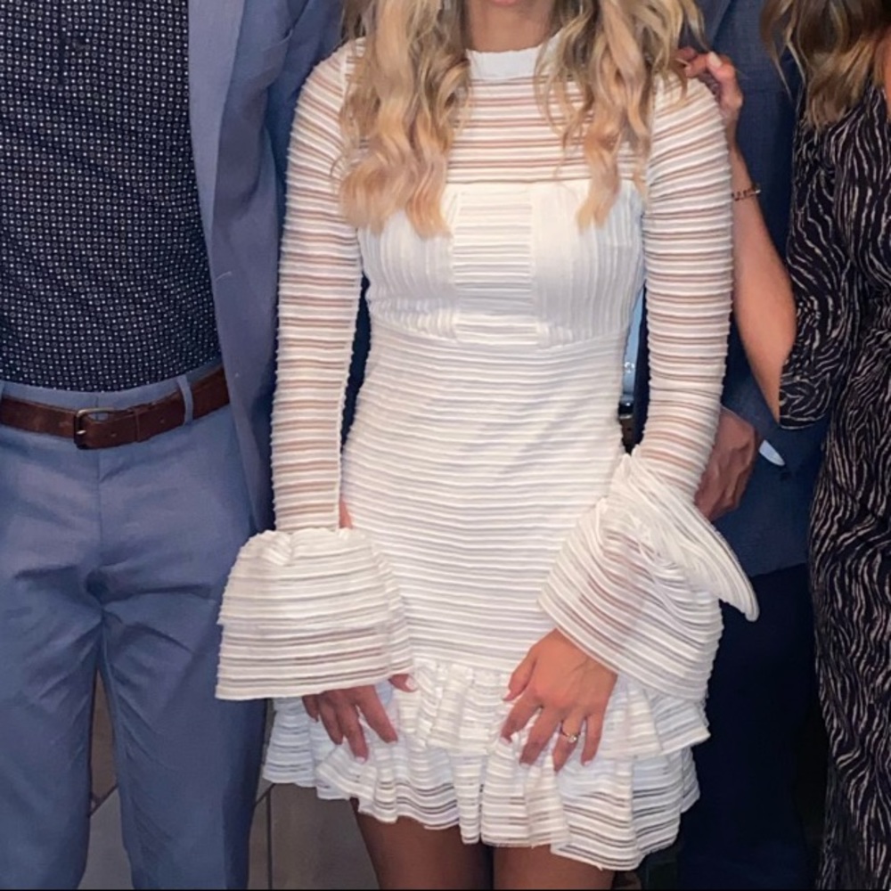 Lulus Ruffled Long Sleeve Dress - Picture 2 of 3